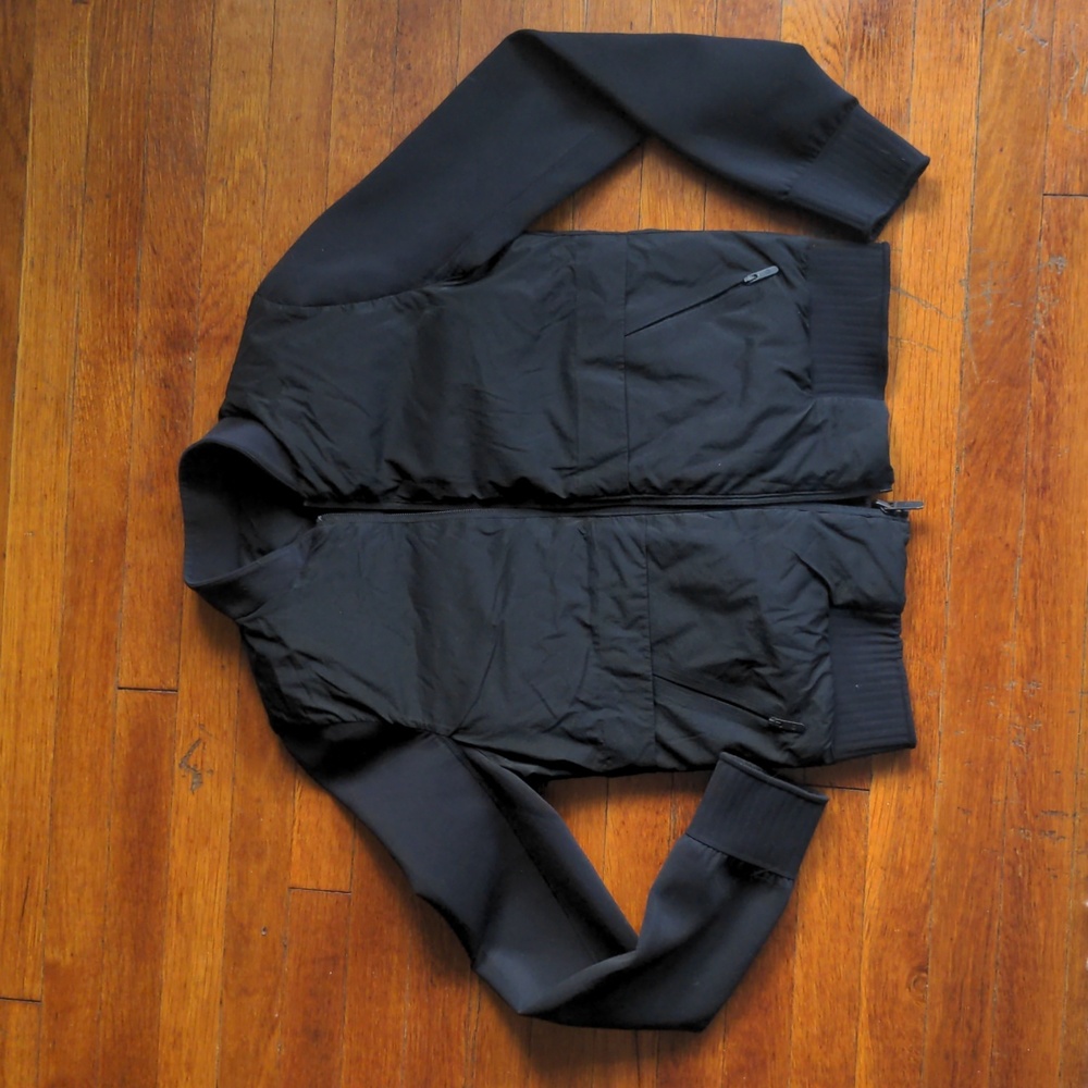 Lululemon Non-stop Bomber Jacket, Reversible, black, size 4